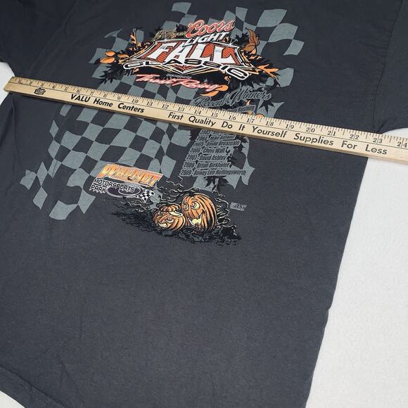 XL Coors Light Dirt Track Racing T-shirt Thrash Racing Gray Mens Recent Winners - Picture 3 of 15